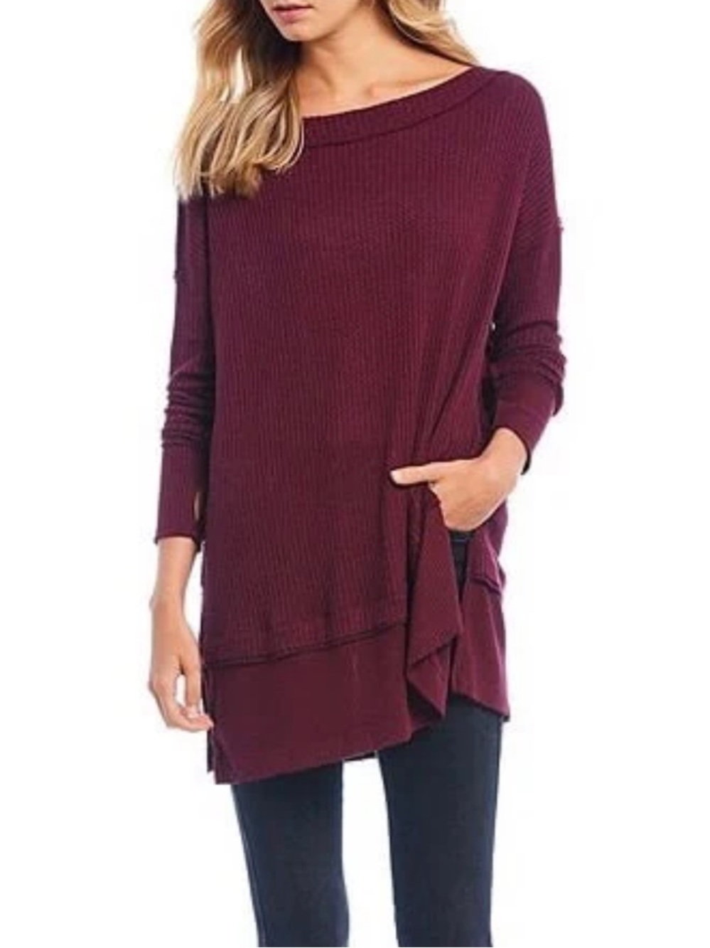 NWOT Free People We The Free North Shore Thermal Tunic Top
